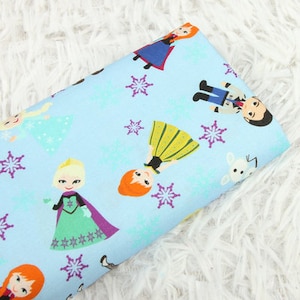 Frozen Fabric Elsa Frozen Fabric Cartoon Anime Cotton Fabric By The Half Yard