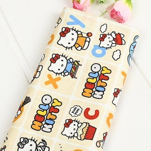 Hello Kitty Fabric Fortune Cat Fabric Japanese Anime Fabric Anime Cotton Fabric By The Half Yard