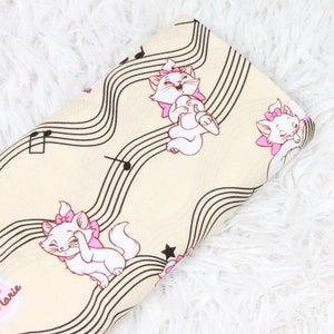 Marie Cat Fabric Valentine's Fabric Pink Disney Cat Fabric Anime Cotton Fabric By The Half Yard