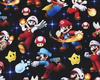 Nintendo Super Mario and Luigi Fabric Classic Game Fabric Anime Cotton Fabric By The Half Yard
