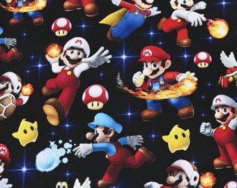 Nintendo Super Mario y Luigi Fabric Classic Game Fabric Anime Cotton Fabric por The Half Yard