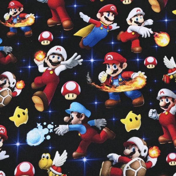 Nintendo Super Mario and Luigi Fabric Classic Game Fabric Anime Cotton Fabric By The Half Yard