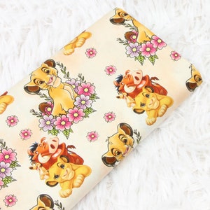 Lion King Fabric Lion Simba Mufasa Fabric Cartoon Anime Cotton Fabric By The Half Yard