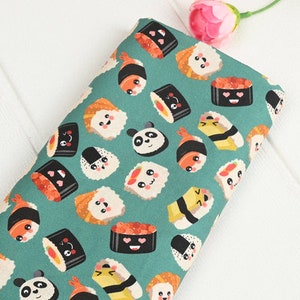 Tela de sushi kawaii Tela de panda Tela infantil Tela de algodón de anime por media yarda