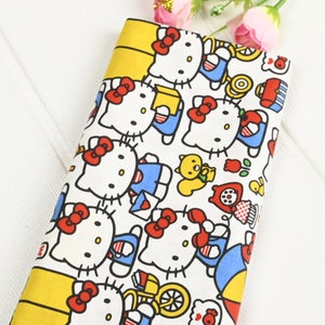 Hello Kitty Fabric Fortune Cat Fabric Japanese Anime Fabric Anime Cotton Fabric By The Half Yard