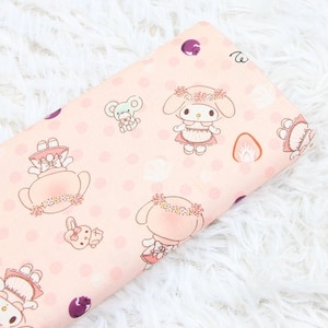 My Melody Fabric Pink Strawberry My Melo White Rabbit Fabric Japanese Anime Fabric Anime Cotton Fabric By The Half Yard