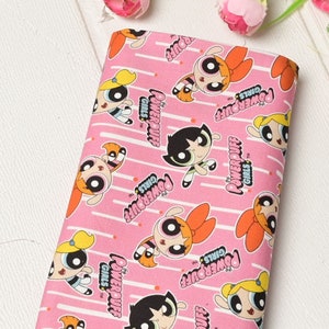Powerpuff Girls Fabric Cartoon Anime Cotton Fabric By The Half Yard
