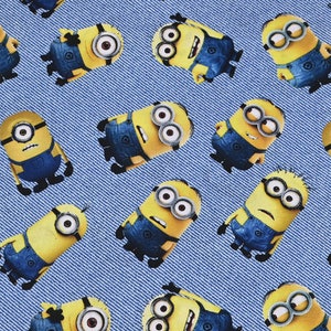 Tissu en coton Minions Anime, mètre, mètre près