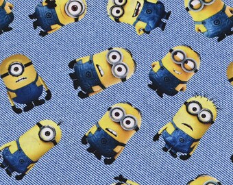 Minions Fabric Anime Cotton Fabric by the Half Yard