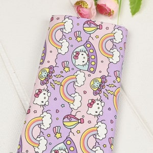 Hello Kitty Fabric Cat Lucky Kitty Fabric Japanese Anime Fabric Anime Cotton Fabric By The Half Yard