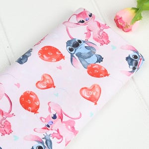 Stitch and Angel Stoff Blau Koala Stoff Cartoon Anime Baumwollstoff Halbe Meter