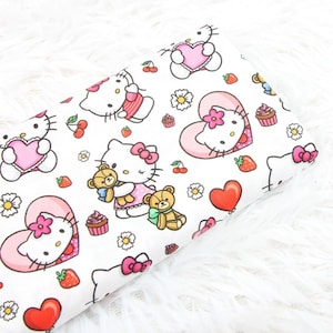 Hello Kitty Fabric Cat Lucky Kitty Fabric Japanese Anime Fabric Anime Cotton Fabric By The Half Yard