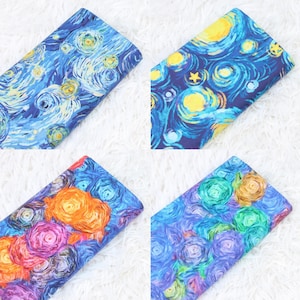 Tela de algodón de dibujos animados de Van Gogh de la noche estrellada por media yarda