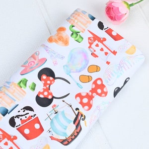 Minnie Mickey Mouse Fabric Minnie Headband Fabric Magic Kingdom Castle Fabric Cartoon Anime Cotton Fabric By The Half Yard