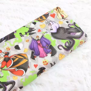 Disney Villains Fabric Evil Characters Fabric Evil Queen Fabric Cartoon Cotton Fabric By The Half Yard
