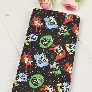 Powerpuff Girls Fabric Cartoon Anime Cotton Fabric By The Half Yard