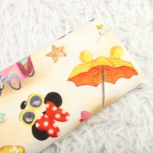 Mickey Minnie Mouse Fabric Summer Beach Fabric Cartoon Anime Cotton Fabric By The Half Yard