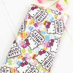 Hello Kitty Fabric Cat Lucky Kitty Fabric Japanese Anime Fabric Anime Cotton Fabric By The Half Yard