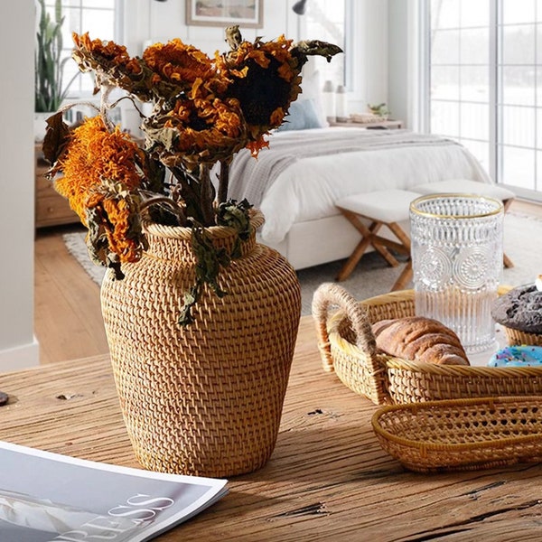 Flower Basket Vase Etsy