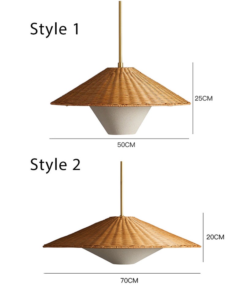 Minimalist Rattan Pendant Light Vintage Rattan Ceiling Light Etsy
