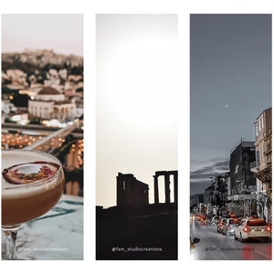 BOOKMARKS - "ATHENS" theme - set of 5