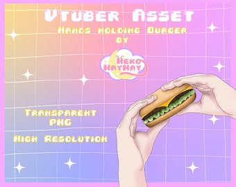 Vtuber Asset Hands Holding Burger