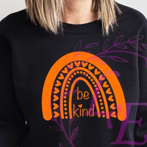 PNG be kind harmony day rainbow t-shirt png single layer file for cricut.
