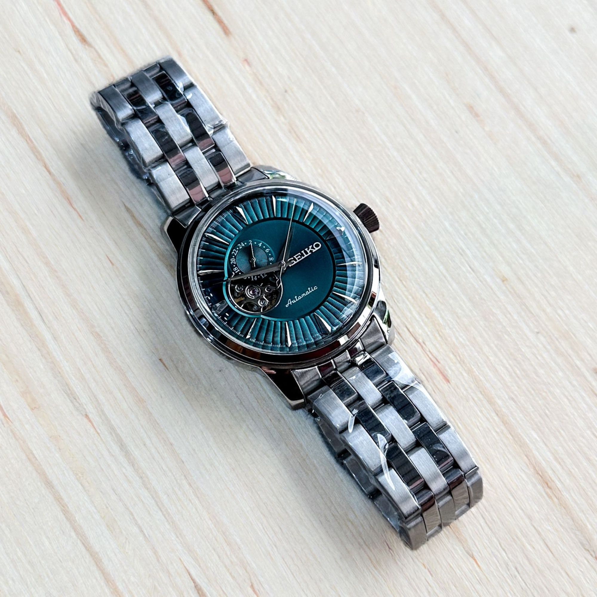 Seiko Presage Cocktail Open Heart Blue Dial Stainless Steel - Etsy