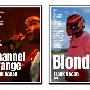 Frank Ocean / Canal Naranja / Rubia / Conjunto de carteles del álbum / Ivy / Lanzado / Arte de Frank Ocean / Decoración / Archivos digitales