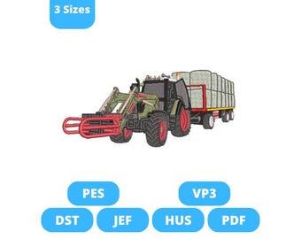 Tractor embroidery design