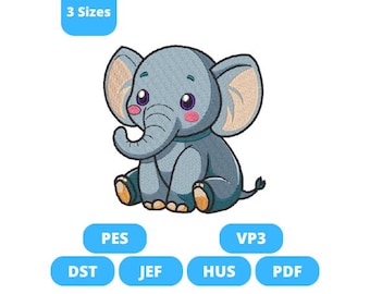 Elephant embroidery design