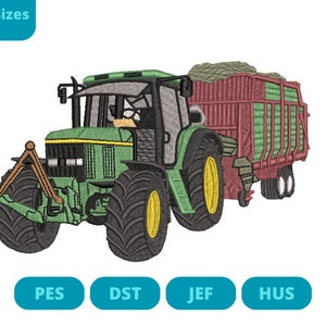 Tractor embroidery design