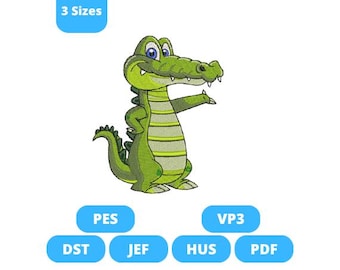 Crocodile embroidery design