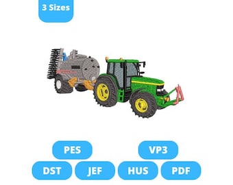 Tractor embroidery design