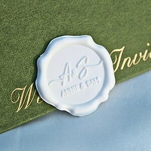 Pegatinas de sello de cera personalizadas/ Sellos de cera prefabricados/ Sellos de invitación de boda/ Sellos de cera autoadhesivos/ Sellos de letras con monograma