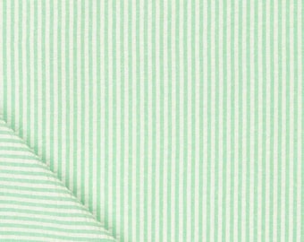 Seersucker Kleiderstoff - Grün Weiß Gestreift - Lang Gestreift ab 50cm