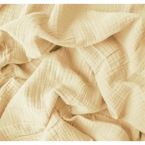Organic cotton muslin double gauze -ecru natural- dress fabric from 25 cm