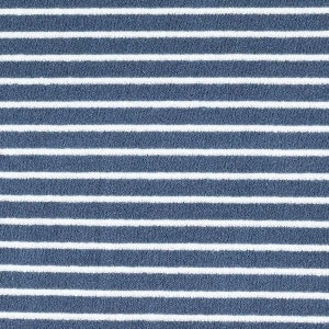 Terry cloth jersey fabric yarn dyed stripes navy/off white dress fabric from 25 cm