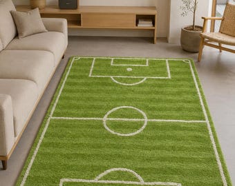 Hand Tufted Wool Soccer Field Rug for Kids Playroom Carpet8x10,8x11,8x12