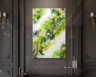 Green Abstract Alcohol Ink Digital Download Printable Wall Art Modern Fluid Painting Artwork for Living Room or Office instant download
