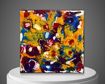 Colorful Abstract Fluid Art on Canvas | Bold Modern Wall Decor | Original Hand-Painted Acrylic Art for Living Room or Office