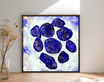 Original digitally drawn pastel art, instant Digital art download, Lapis Lazuli cluster crystal Modern Home Decor, download and print art