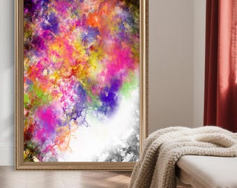 Rainbow digital printable art, digital art prints, digital download, wall art, large painting download, art posters, instant download