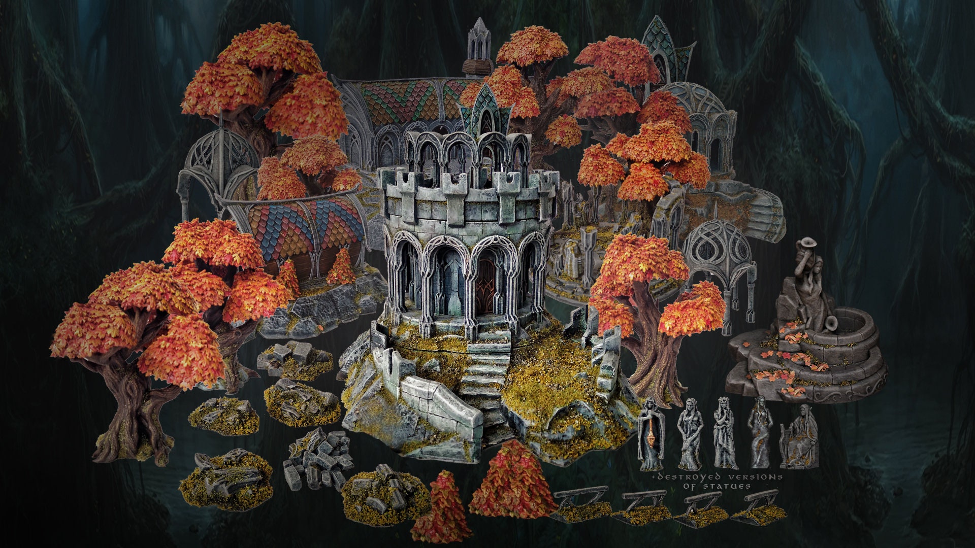 Elven Realms Kingdom Discount Full Set 3D Printing DND Tabletop Wargames