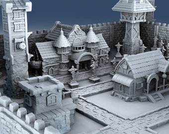 Medieval Village | House 1-9 | 3D Printing | DND | Tabletop Wargames