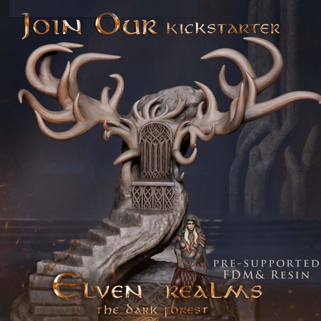 Throne Shrine Fountains Elven Kingdom 3D Printing DND Tabletop Wargames