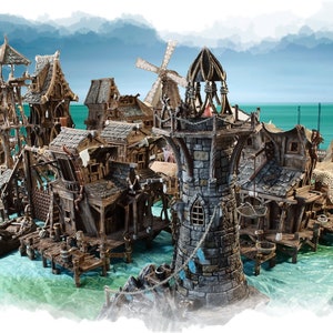 Fishing Village | Costal Haven | 3D Printing | Tabletop Terrain | D&D | Pathfinder | Tabletop Skirmish Wargame | Roleplay Game
