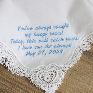 Lace Handkerchief,Lace Hankie,Custom Handkerchief,Embroidered Handkerchief,Bridal Handkerchief,Personalized Wedding Handkerchief,bride Gifts