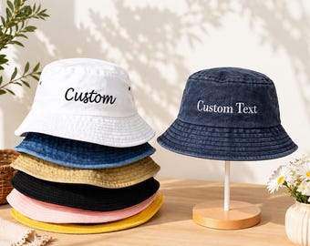 Personalized Party Bucket Hat Custom Embroidered Name Hat Bachelorette Bride Crew Gift
