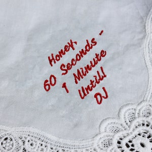 White Wedding Handkerchief, Wedding Hankie,Names and Wedding Date Handkerchief,Hankerchief for the Bride,hankerchief,wedding handkerchief